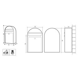 Brievenbus Bobi Classic S (slim) - RVS
