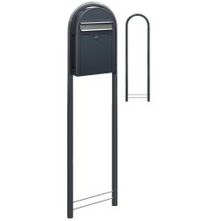 Brievenbus Bobi Classic S (slim) - donkergrijs/RVS klep
