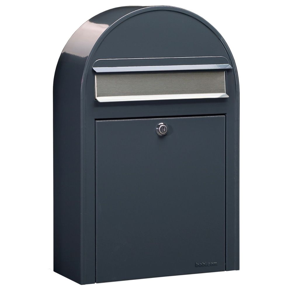 Brievenbus Bobi Classic S (slim) - donkergrijs/RVS klep