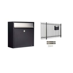 Hekbrievenbus Allux 2500 zwart met RVS klep