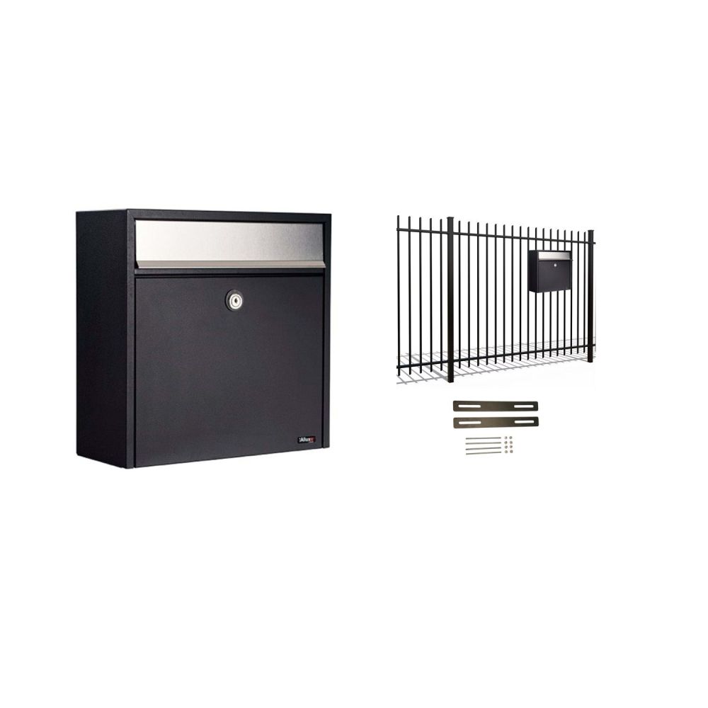 Hekbrievenbus Allux 2500 zwart met RVS klep