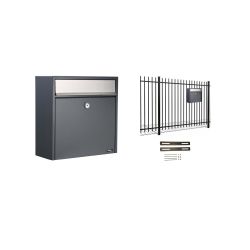 Hekbrievenbus Allux 2500 antraciet met RVS klep