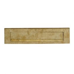 Intersteel Briefplaat met klep/regenrand messing getrommeld