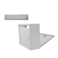 Combipack RVS briefplaat en witte postopvangkast