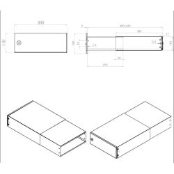 Flexibele inbouwbrievenbus 39-62 cm - zwart