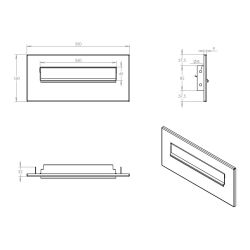 Flexibele inbouwbrievenbus 39-62 cm - zwart