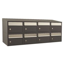 Brievenbusunit Brickset wand 4-breed 2-hoog met dak - antraciet