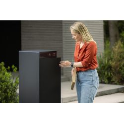 Custo slimme pakketbrievenbus Custo1 - aluminium zwart-olijfgroen