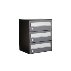 Brievenbusunit Hive set wand 1-breed, 3-hoog - antraciet