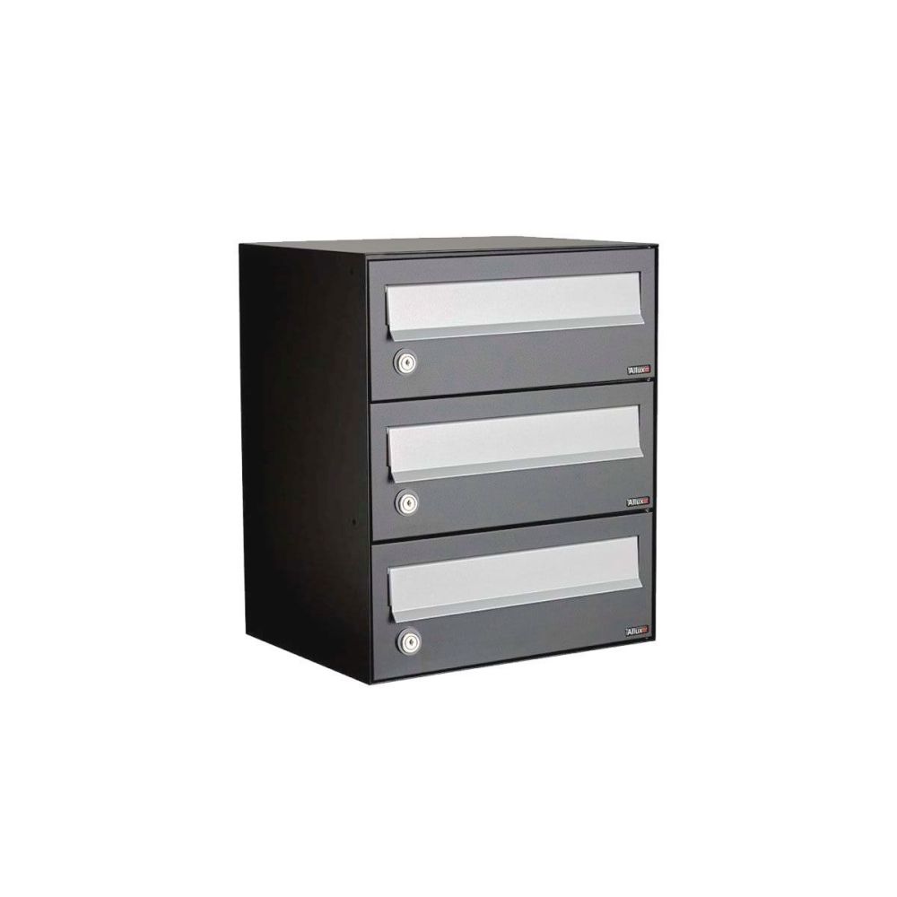 Brievenbusunit Hive set wand 1-breed, 3-hoog - antraciet