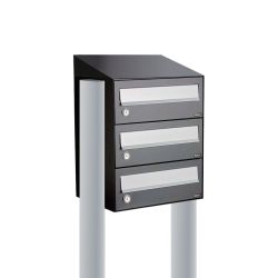 Brievenbusunit Hive set vrijstaand 1-breed, 3-hoog - antraciet