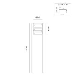 Brievenbusunit Hive set vrijstaand 1-breed, 3-hoog - antraciet