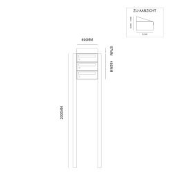 Brievenbusunit Hive set vrijstaand 1-breed, 3-hoog - antraciet