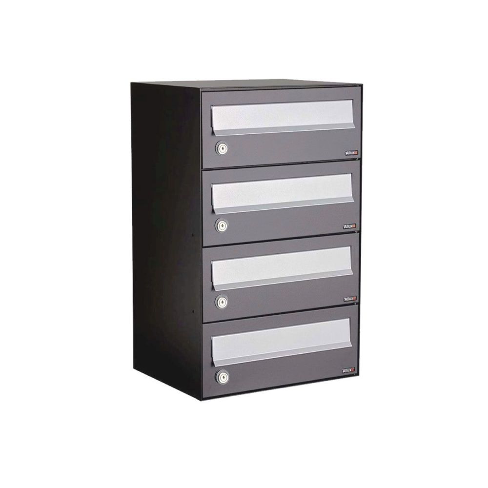 Brievenbusunit Hive set wand 1-breed, 4-hoog - antraciet