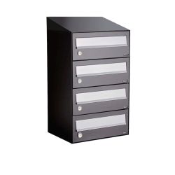 Brievenbusunit Hive set wand 1-breed, 4-hoog - antraciet