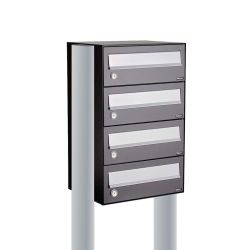 Brievenbusunit Hive set vrijstaand 1-breed, 4-hoog - antraciet