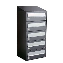 Brievenbusunit Hive set wand 1-breed, 5-hoog - antraciet