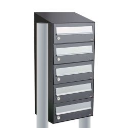 Brievenbusunit Hive set vrijstaand 1-breed, 5-hoog - antraciet