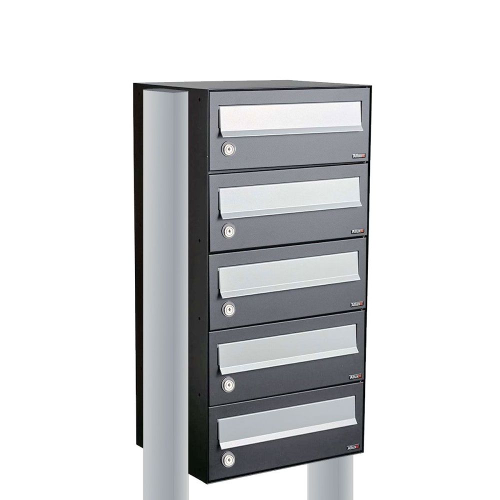 Brievenbusunit Hive set vrijstaand 1-breed, 5-hoog - antraciet