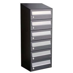 Brievenbusunit Hive set wand 1-breed, 6-hoog - antraciet