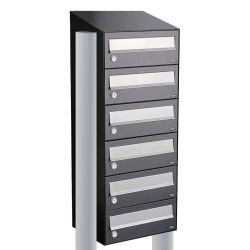 Brievenbusunit Hive set vrijstaand 1-breed, 6-hoog - antraciet