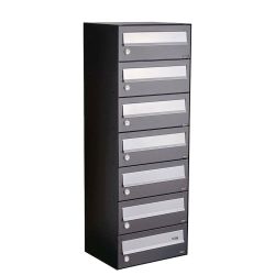 Brievenbusunit Hive set wand 1-breed, 7-hoog - antraciet