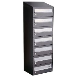 Brievenbusunit Hive set wand 1-breed, 7-hoog - antraciet