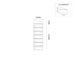 Brievenbusunit Hive set wand 1-breed, 7-hoog - antraciet