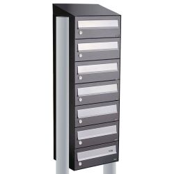 Brievenbusunit Hive set vrijstaand 1-breed, 7-hoog - antraciet