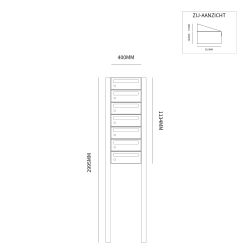 Brievenbusunit Hive set vrijstaand 1-breed, 7-hoog - antraciet