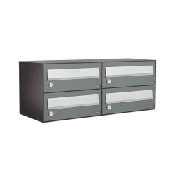 Brievenbusunit Hive set wand 2-breed, 2-hoog - antraciet