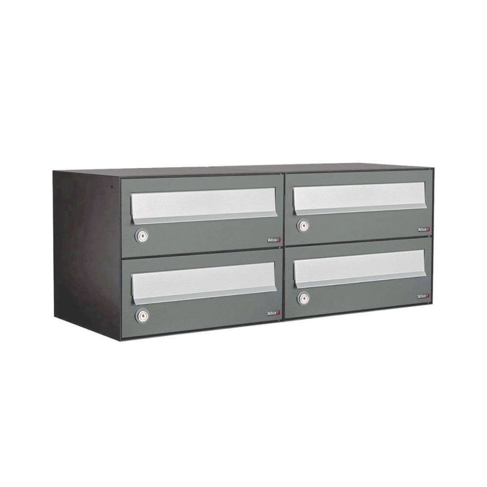 Brievenbusunit Hive set wand 2-breed, 2-hoog - antraciet