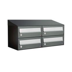 Brievenbusunit Hive set wand 2-breed, 2-hoog - antraciet