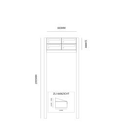Brievenbusunit Hive set vrijstaand 2-breed, 2-hoog - antraciet