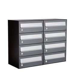Brievenbusunit Hive set wand 2-breed, 4-hoog - antraciet