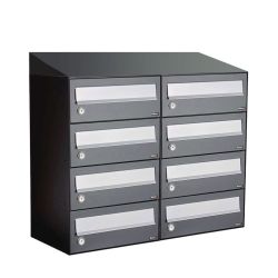 Brievenbusunit Hive set wand 2-breed, 4-hoog - antraciet