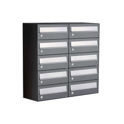 Brievenbusunit Hive set wand 2-breed, 5-hoog - antraciet