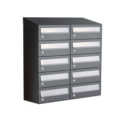 Brievenbusunit Hive set wand 2-breed, 5-hoog - antraciet