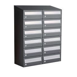 Brievenbusunit Hive set wand 2-breed, 6-hoog - antraciet