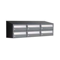 Brievenbusunit Hive set wand 3-breed, 2-hoog - antraciet