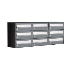 Brievenbusunit Hive set wand 3-breed, 3-hoog - antraciet