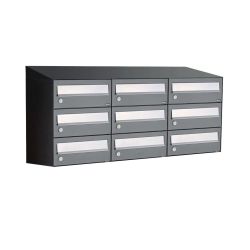 Brievenbusunit Hive set wand 3-breed, 3-hoog - antraciet