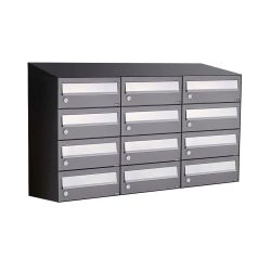 Brievenbusunit Hive set wand 3-breed, 4-hoog - antraciet