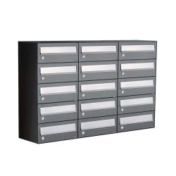 Brievenbusunit Hive set wand 3-breed, 5-hoog - antraciet