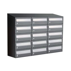 Brievenbusunit Hive set wand 3-breed, 5-hoog - antraciet