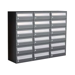 Brievenbusunit Hive set wand 3-breed, 6-hoog - antraciet