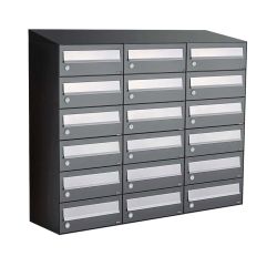 Brievenbusunit Hive set wand 3-breed, 6-hoog - antraciet