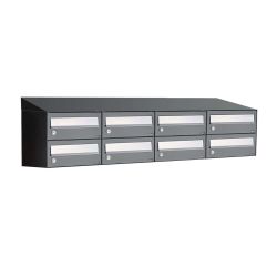 Brievenbusunit Hive set wand 4-breed, 2-hoog - antraciet