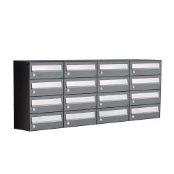 Brievenbusunit Hive set wand 4-breed, 4-hoog - antraciet