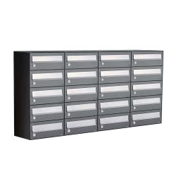 Brievenbusunit Hive set wand 4-breed, 5-hoog - antraciet